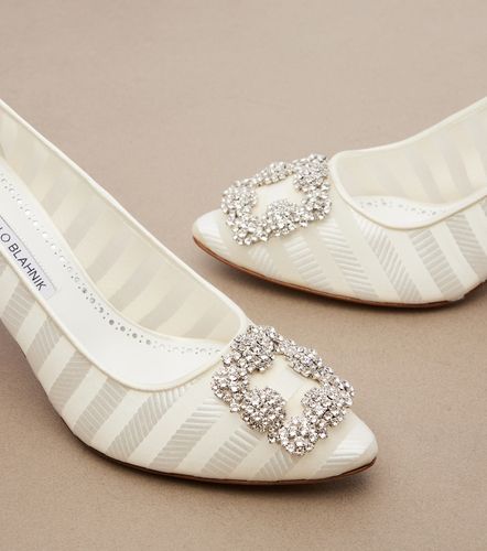 Escarpins Hangisi en organza à ornements - Manolo Blahnik - Modalova