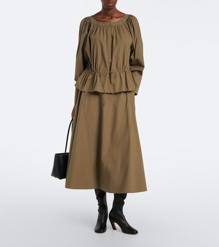 Jupe midi en popeline de coton mélangé - Tory Burch - Modalova