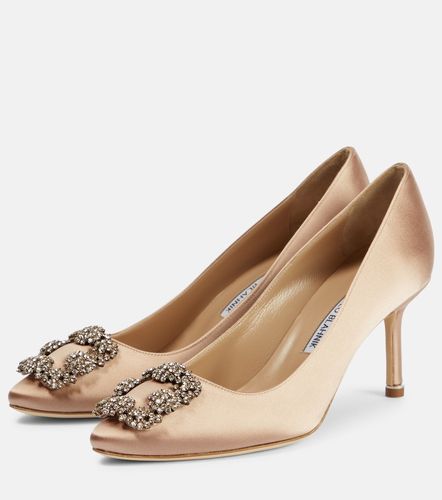 Escarpins Hangisi 70 en satin à ornements - Manolo Blahnik - Modalova