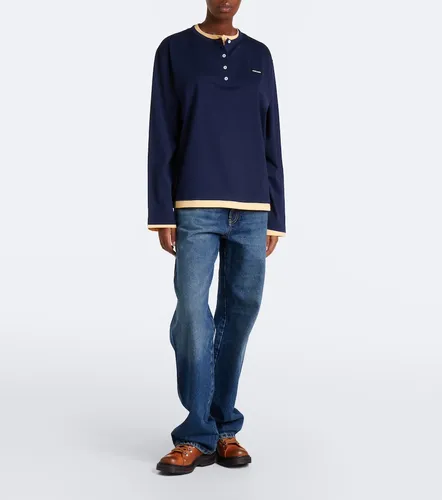 Miu Miu Top Henley en coton - Miu Miu - Modalova