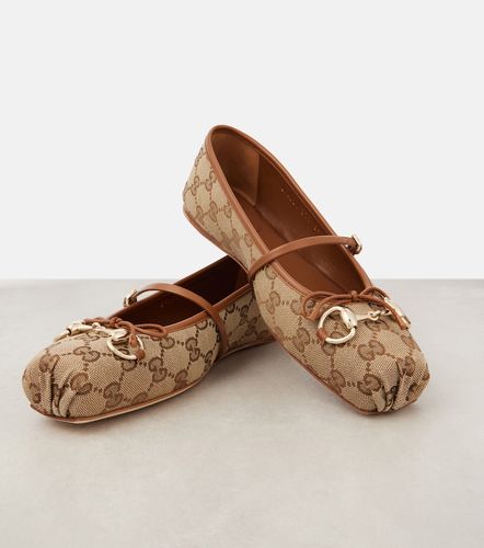 Ballerines Horsebit en toile GG - Gucci - Modalova