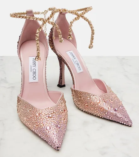 Escarpins Stevie 100 en satin à cristaux - Jimmy Choo - Modalova