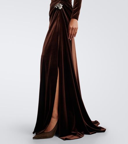 Robe longue en velours à ornements - Monique Lhuillier - Modalova