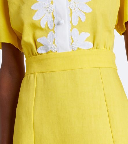 Robe midi en lin à broderies - Valentino Garavani - Modalova