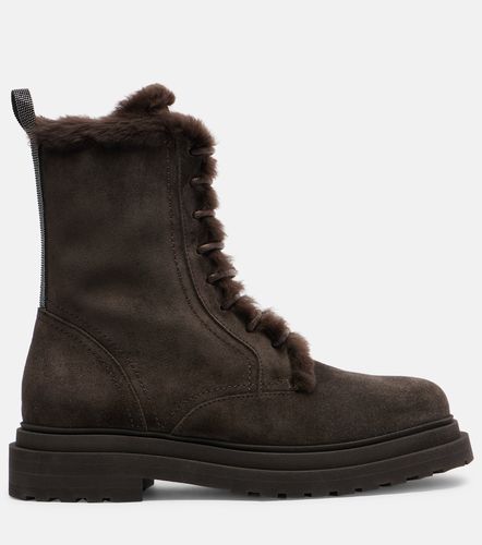 Bottines Monili en daim et shearling - Brunello Cucinelli - Modalova