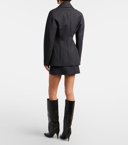 Mini-jupe en laine vierge à rayures - Versace - Modalova