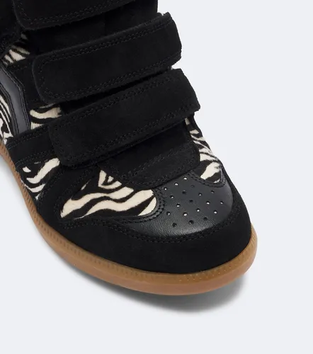 Baskets compensées Bekett en cuir façon poulain et daim - Isabel Marant - Modalova
