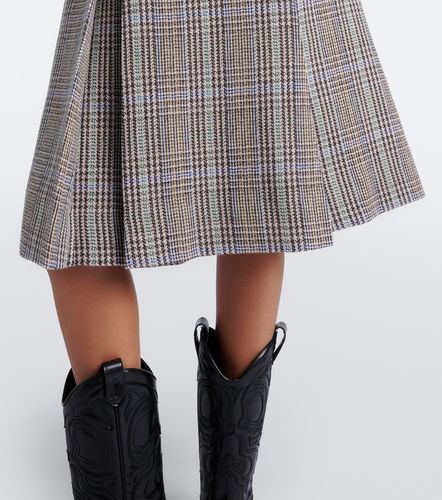 Jupe midi en laine à carreaux - Acne Studios - Modalova
