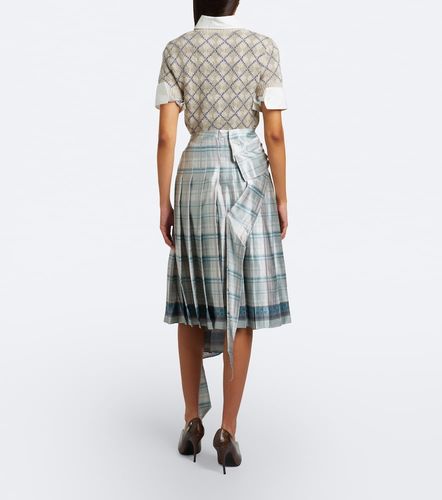 Jupe midi en satin de soie à carreaux - Acne Studios - Modalova