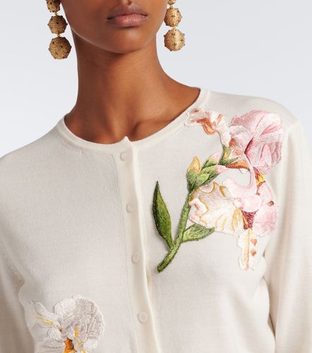 Cardigan en laine vierge à broderies - Oscar de la Renta - Modalova