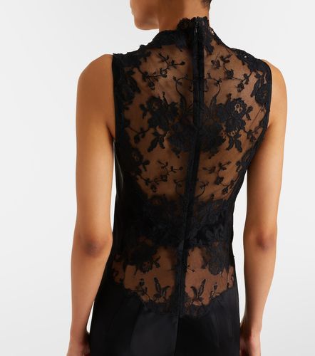 Robe longue en satin à dentelle - McQueen - Modalova