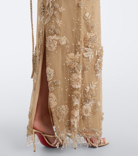 Robe longue en tulle à ornements - Georges Hobeika - Modalova