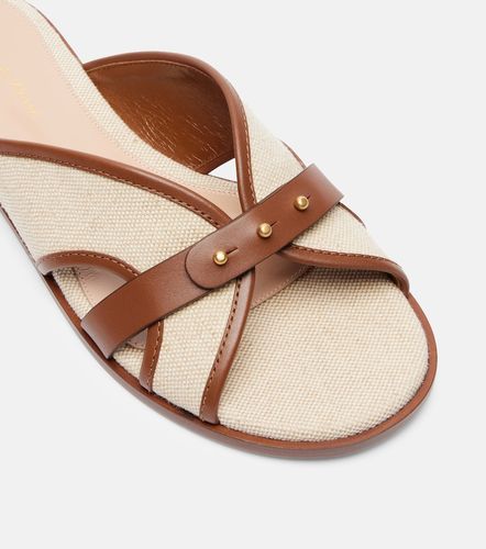 Mules Paros en toile et cuir - Gianvito Rossi - Modalova