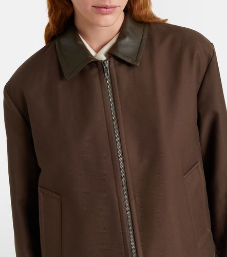Veste courte en coton à finitions en cuir - Vince - Modalova