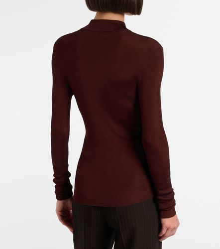Pull en soie à finition côtelée - Saint Laurent - Modalova