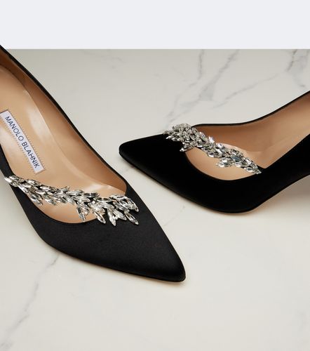 Escarpins Nadira en satin à ornements - Manolo Blahnik - Modalova