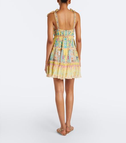 Robe en soie à fleurs et ornements - Camilla - Modalova