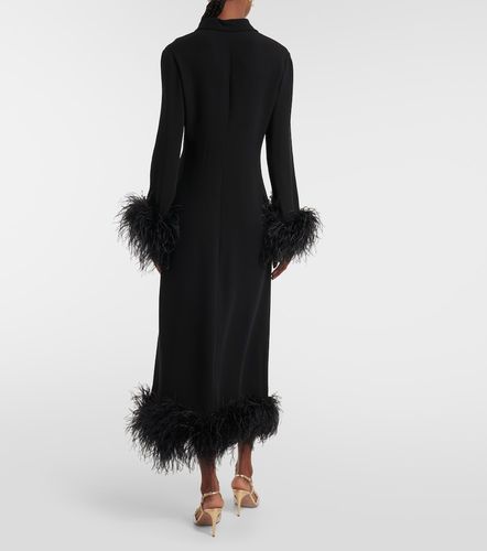 Robe midi en soie à plumes - Valentino Garavani - Modalova