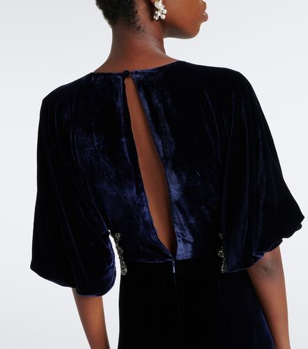 Robe longue en velours à cristaux - Costarellos - Modalova