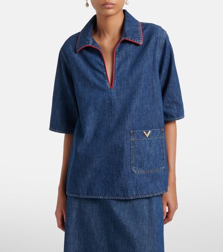 Top VGold en denim - Valentino Garavani - Modalova