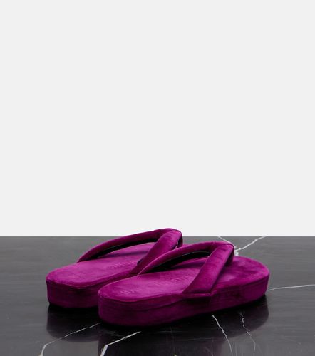 Tongs Jet Lag à plateforme en velours - Balenciaga - Modalova