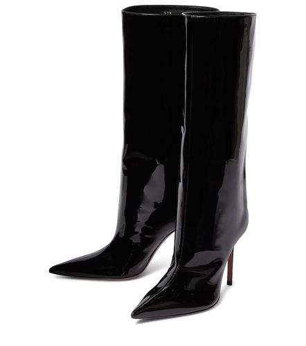 Bottes Fiona en cuir verni - Amina Muaddi - Modalova