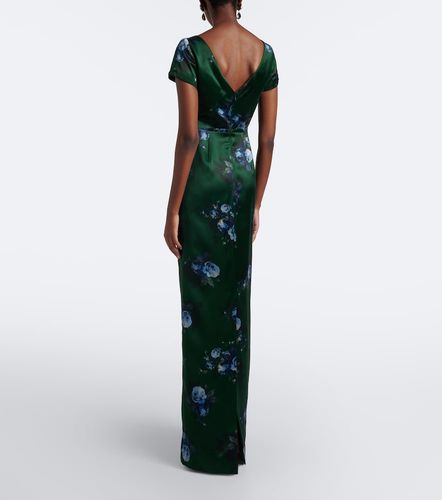 Robe longue en satin à fleurs - Erdem - Modalova