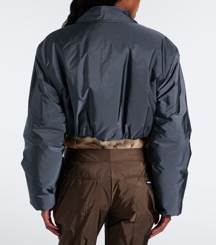 Veste blouson courte doublée de shearling - Miu Miu - Modalova