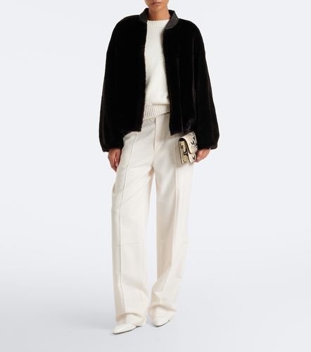 Veste bomber réversible Violet en shearling et cuir - Arma - Modalova