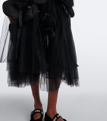 Kei Ninomiya Robe midi à appliqués floraux - Noir Kei Ninomiya - Modalova
