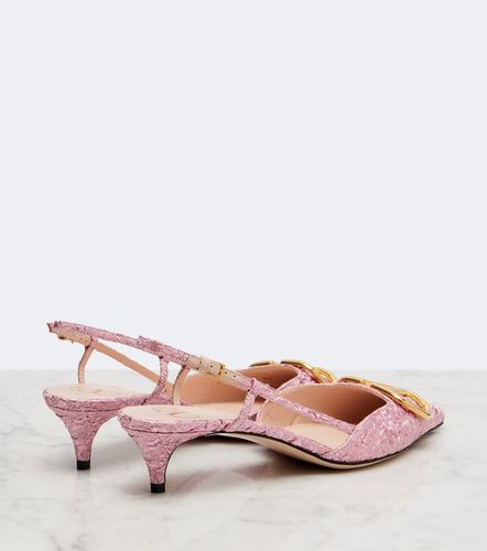 Escarpins slingback VLogo en jacquard - Valentino Garavani - Modalova