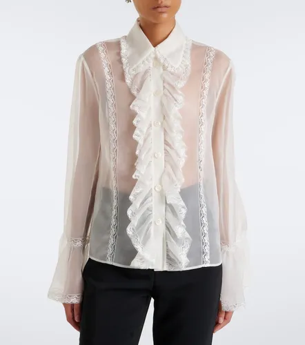 Blouse en soie mélangée à dentelle - Dolce&Gabbana - Modalova