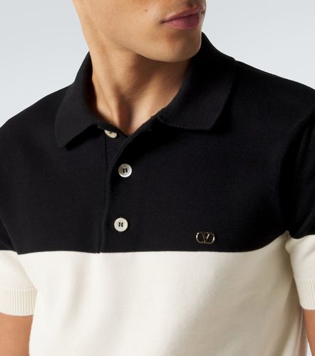 Polo VLogo rayé en coton - Valentino Garavani - Modalova