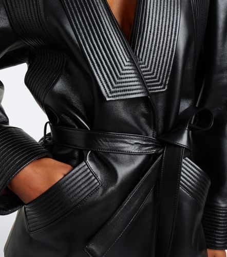 Veste en cuir à ceinture - Valentino Garavani - Modalova