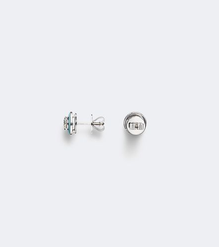 Boucles d’oreilles Dottie en or blanc 18 ct, émail et diamants - Kamyen - Modalova