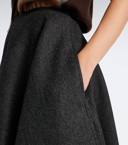 Jupe midi en laine vierge et Re-Nylon - Prada - Modalova