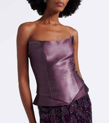Là Fuori Robe longue bustier Iris en soie à ornements - La Fuori - Modalova