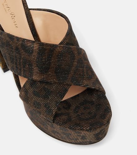 Mules à plateau en lamé à motif léopard - Gianvito Rossi - Modalova
