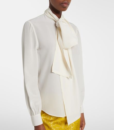 Blouse en soie à col lavallière - Saint Laurent - Modalova