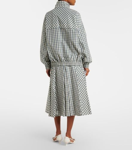 Jupe midi en coton mélangé à carreaux - Prada - Modalova