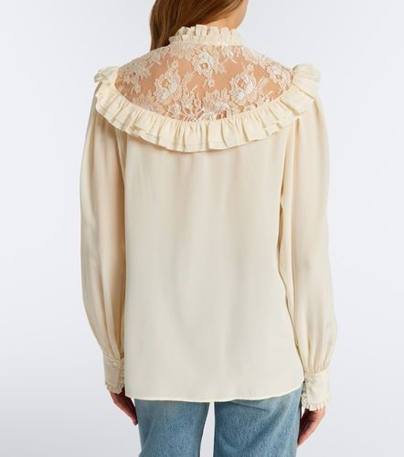 Chloé Blouse en soie à volants et dentelle - Chloe - Modalova