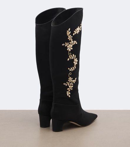Bottes Dispasa en satin à ornements - Manolo Blahnik - Modalova