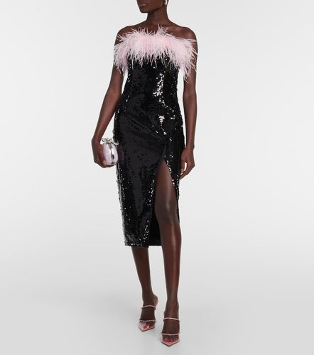 Robe midi à sequins et plumes - Self-Portrait - Modalova