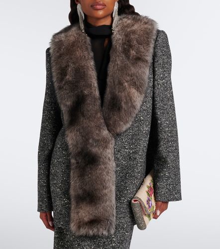Blazer en laine mélangée et shearling - Valentino Garavani - Modalova