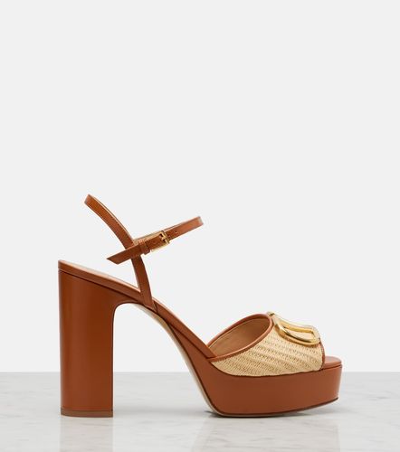 Sandales VLogo à plateau en cuir - Valentino Garavani - Modalova