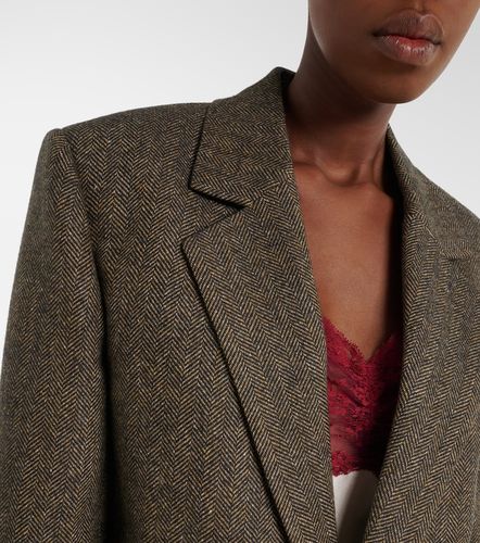 Blazer en laine mélangée à motif chevron - Saint Laurent - Modalova