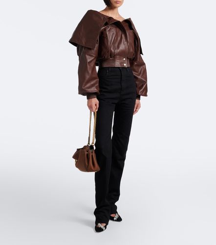 Veste blouson courte en cuir - Balenciaga - Modalova