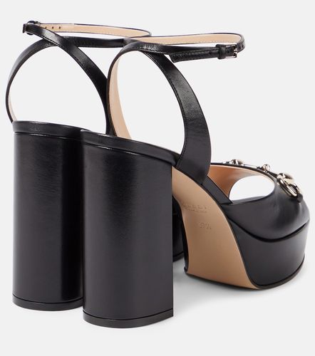 Sandales Lady Horsebit en cuir à plateforme - Gucci - Modalova