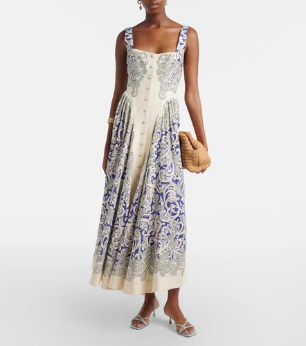Alémais Robe midi imprimée en lin mélangé - Alemais - Modalova