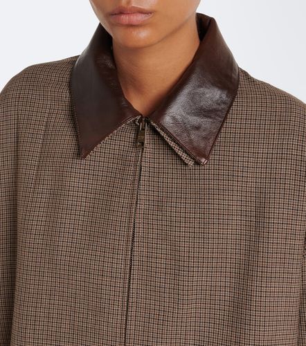 Veste blouson en laine à motif pied-de-poule - Prada - Modalova